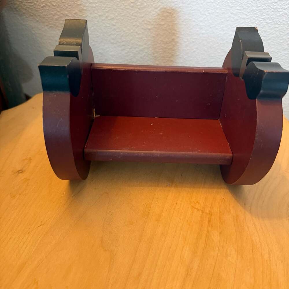 Apple Bookends Wood Red Black